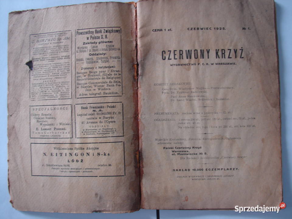 Czerwony Krzyż 1 1 czerwiec 1925 r stara książka Warszawa