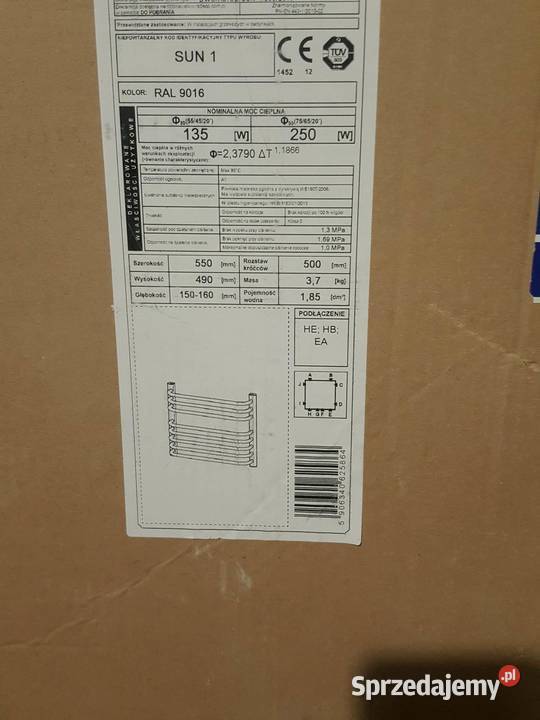 Grzejnik łazienkowy RADECO SUN 1 I GRZEJNIK Budownictwo i akcesoria Wierszczyca