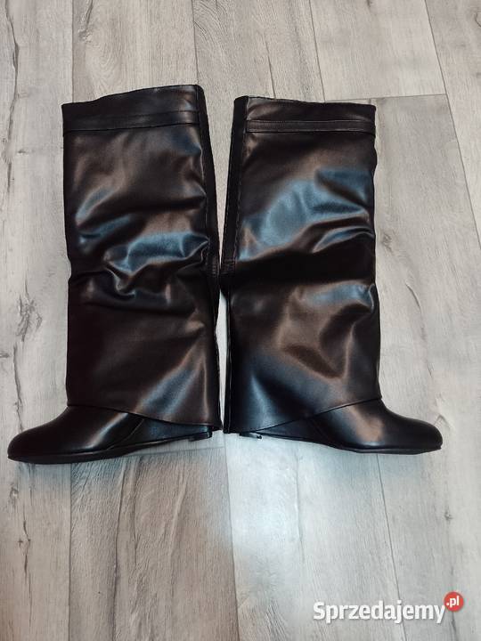 4243 Ekskluzywne czarne wygodne Kozaki kowbojki Kraków