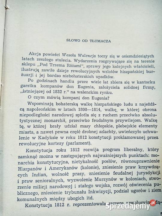 Wesoła Walencja Ibanez literatura hiszpańska Warszawa