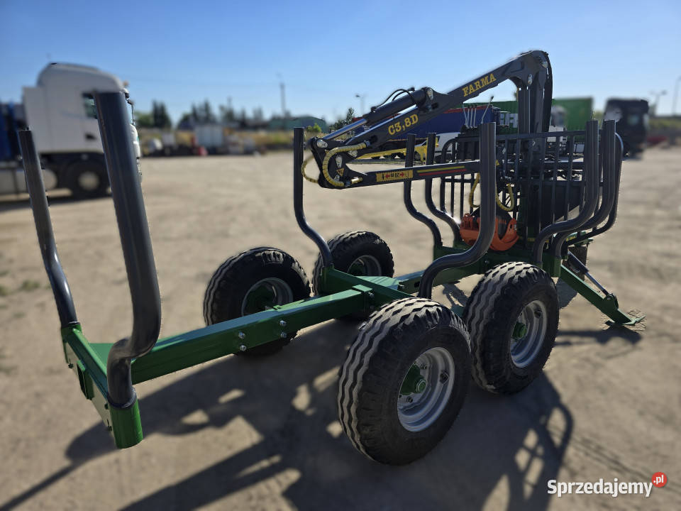 Przyczepa leśna do zrywki FARMA T6 własna Rudolfowo sprzedam