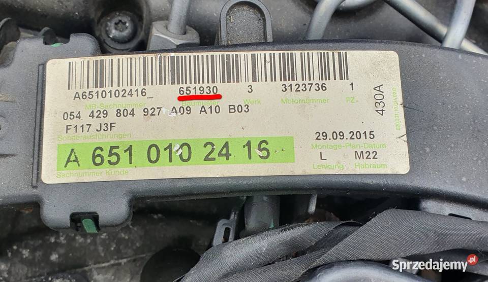 MERCEDES W117 CLA WIĄZKA SILNIKA 22 CDI osobowe Radom
