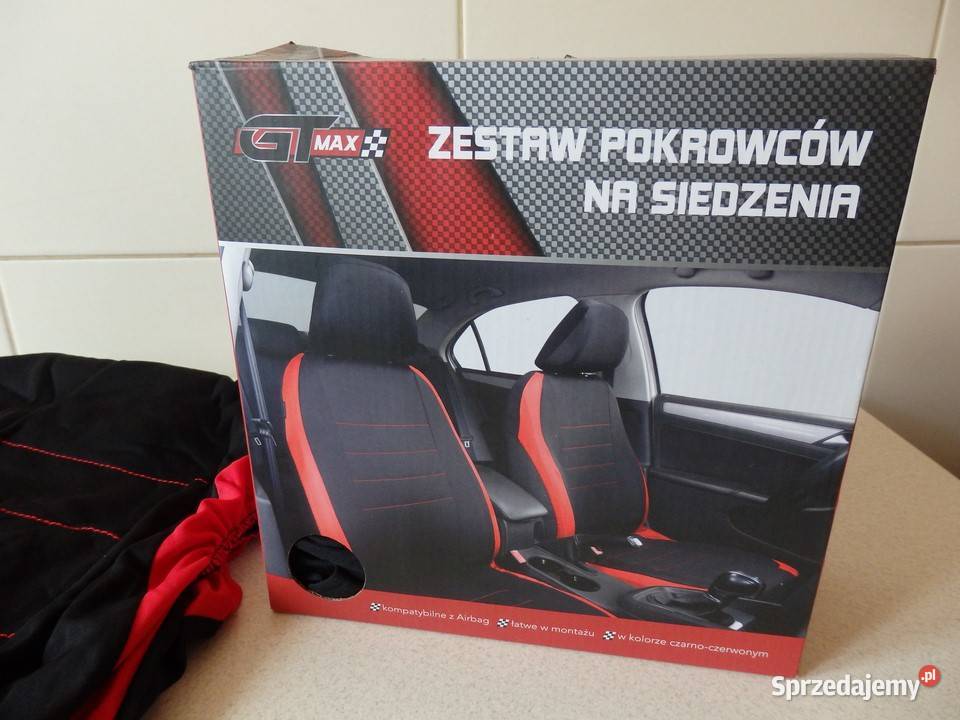 Komplet pokrowców na siedzenia CzarnoCzerwone podkarpackie Rzeszów