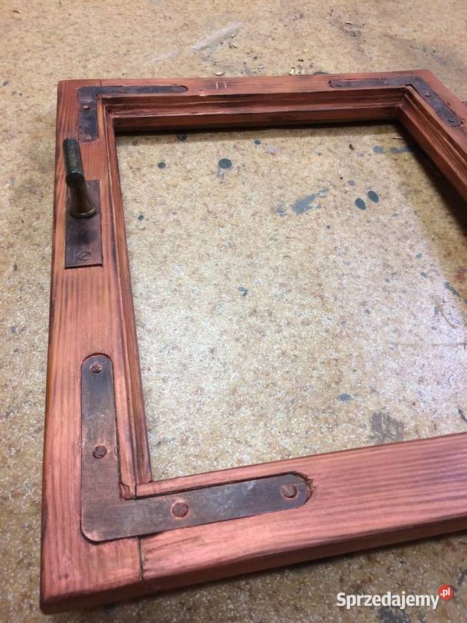 Stare Okno Drewniane 47x38 miedziowane Katowice