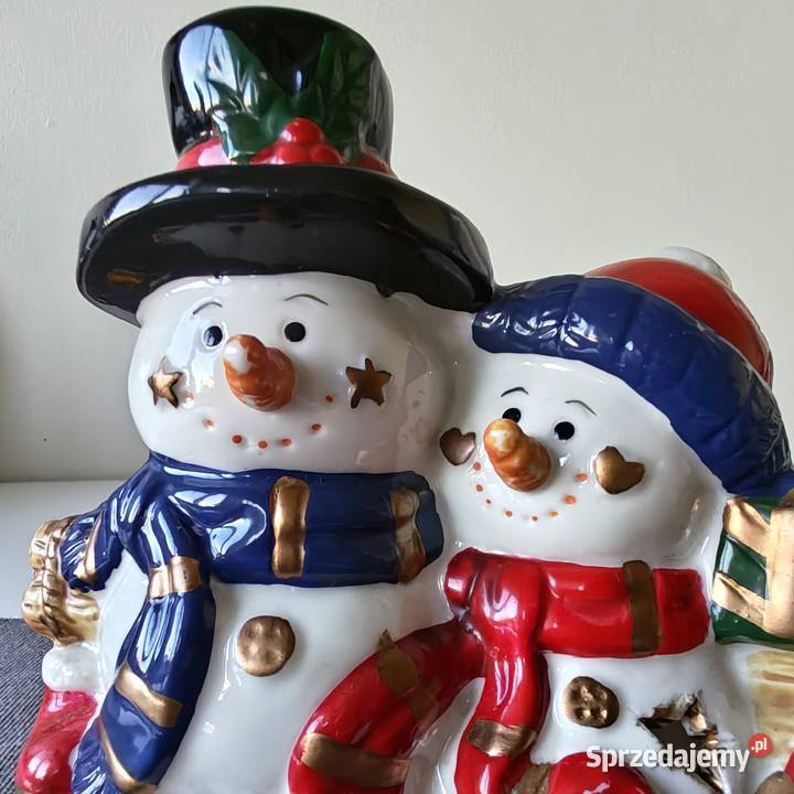 Ceramiczny świecznik lampion DWA BAŁWANKI ozdoba Stalowa Wola