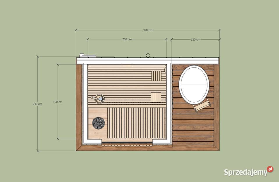 Sauna ogrodowa Aura 370 x 240 Bielsko-Biała