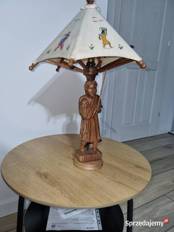 Lampa Stołowa Figurka Drewniana wielkopolskie Wola Podłężna