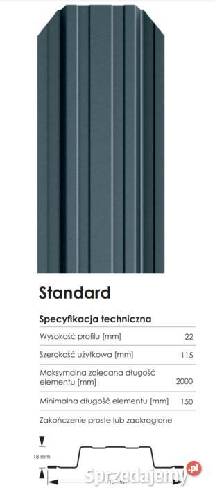 Sztacheta metalowa Standard 115 Pabianice