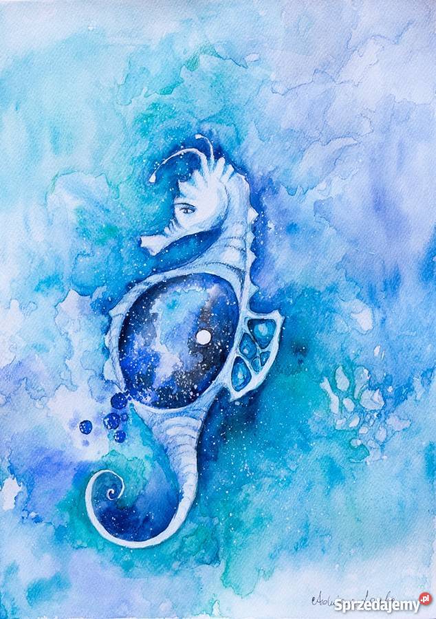 GALAKTYCZNY KONIK akwarela artystki plastyka Katowice