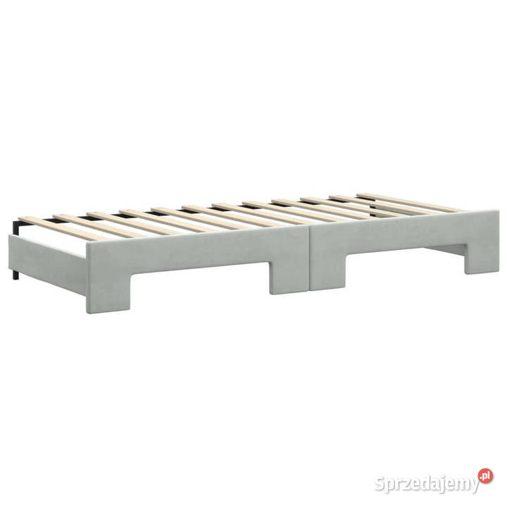 Sofa rozsuwana z szufladami jasnoszara aksamit mazowieckie