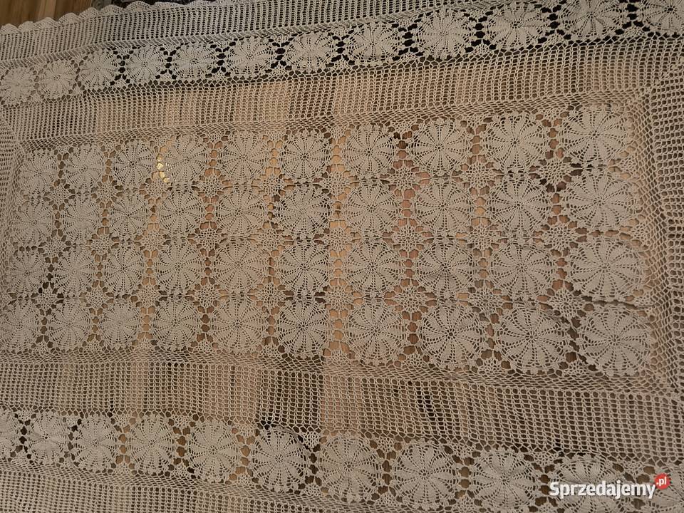 obrus szydełkowy serweta duży 150 x 250 ecru Obrusy i serwety Piotrówek