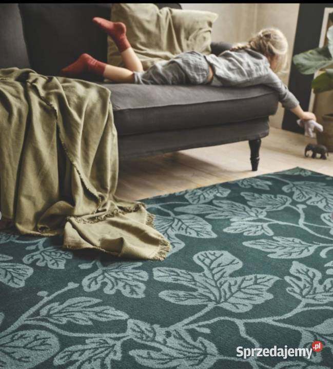 Dywan Ikea Hildigard zielony w liście 133x193 Gdańsk