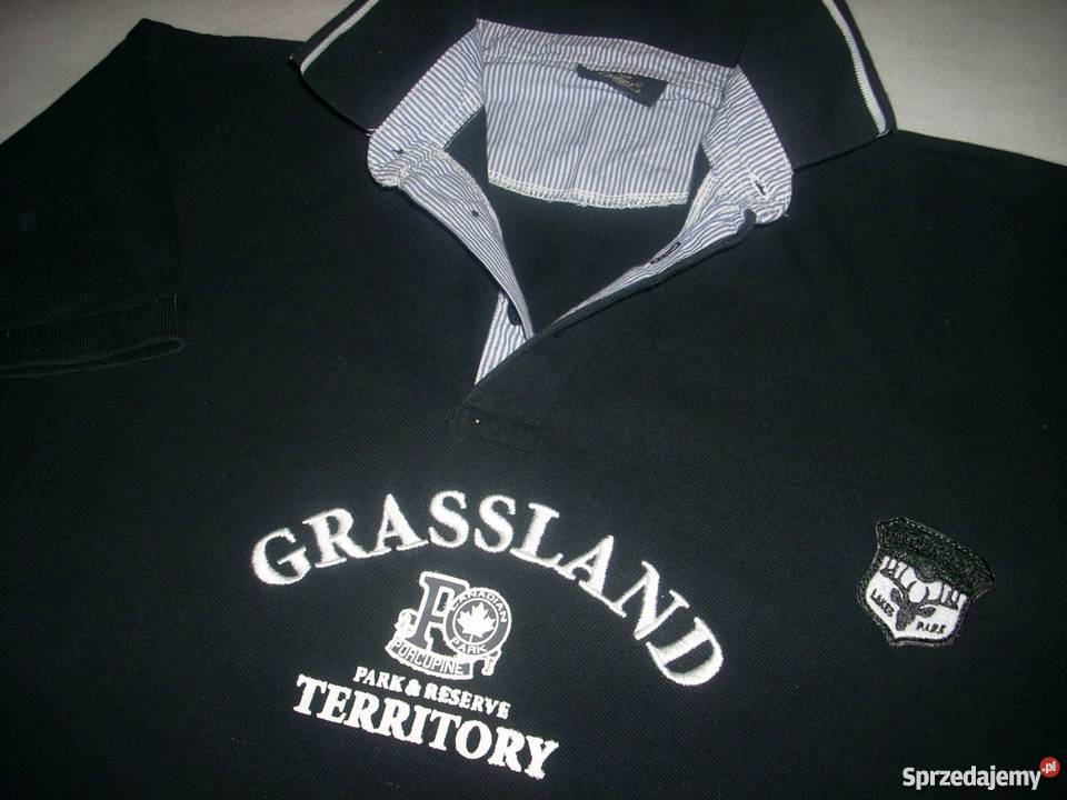 Drifter Czarna koszulka polo Nadruk Naszywka L biały sprzedam