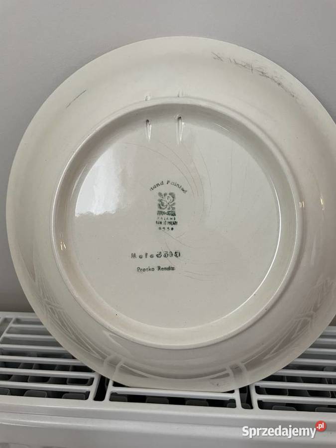 Włocławek fajansowy talerz dekoracyjny PRL Pruszcz Gdański