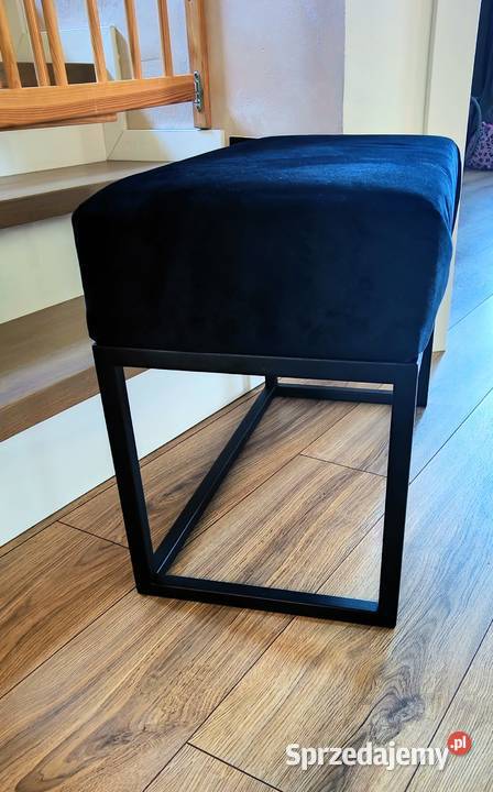 Czarna ławka pufa tapicerowana w stylu loft Tarnów sprzedam
