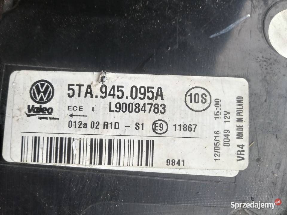 VW Touran 3 wkład lampy lampa 5TA945095A Dębno
