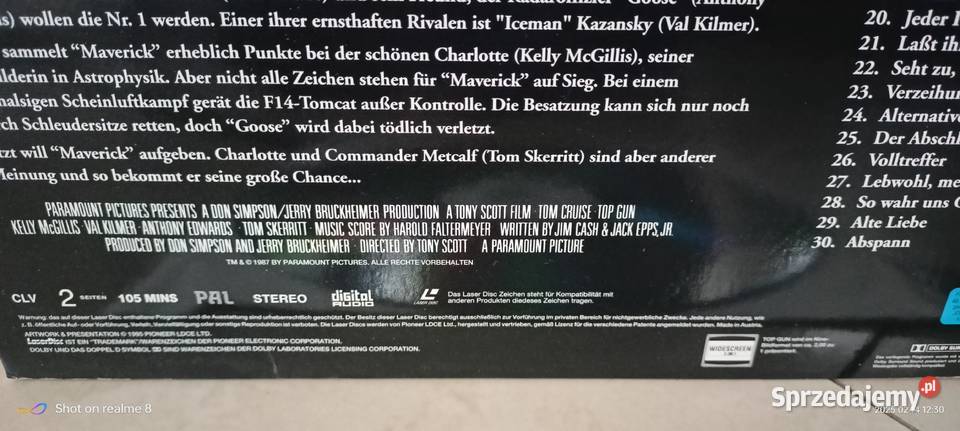 Laserdisc Top Gun PAL świętokrzyskie sprzedam