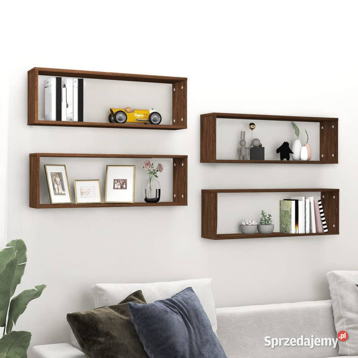 Półki ścienne 4 brązowy dąb 80x15x265 WM815922 Warszawa sprzedam