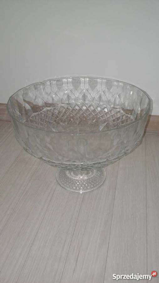 piękna duża patera białe szkło ponczówka poncz Gdańsk