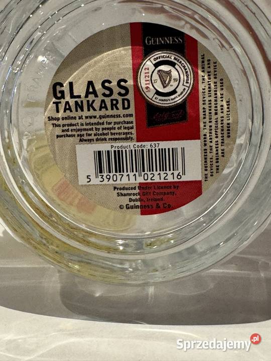 Oryginalny kufel Guinness Stout nowy