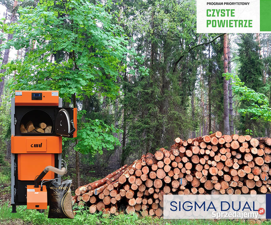 Kocioł co hybryda Sigma dual drewno pellet 25 kW śląskie Katowice