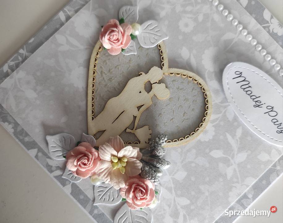 Kartka ręcznie robiona na Ślub z pudełkiem 4 Łódź sprzedam