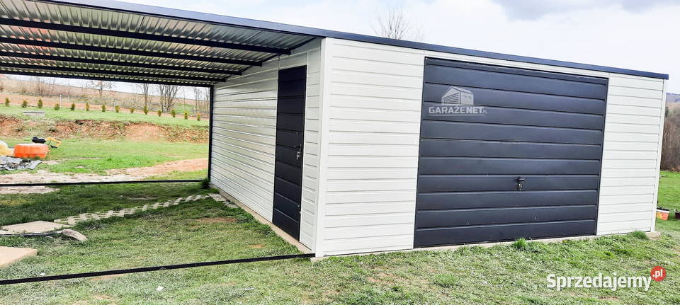 GARAZ BLASZANY 6M X 6M POZIOM WIATA SPAD GARAŻ Łapanów