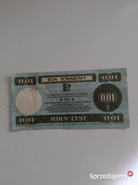 Bon Towarowy 001 cent Bytom