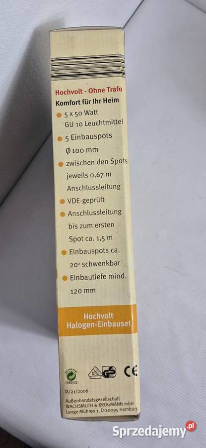 Zestaw 5 opraw sufitowych CASALUX Halogen GU10 Biłgoraj