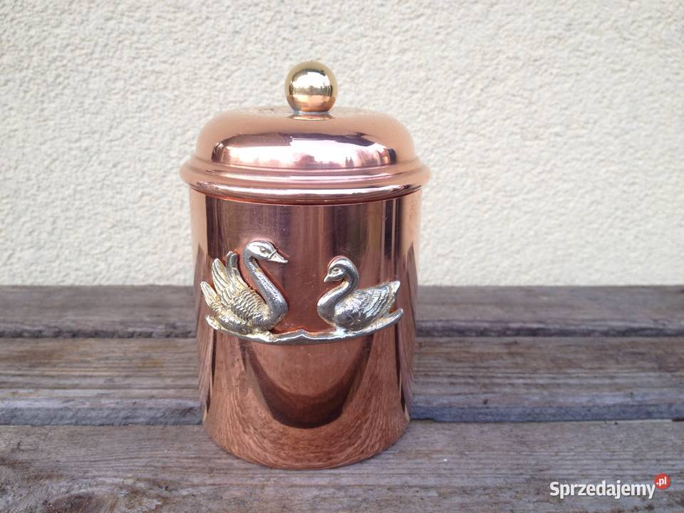 Miedziany pojemnik kuchenny z przykrywką Warszawa