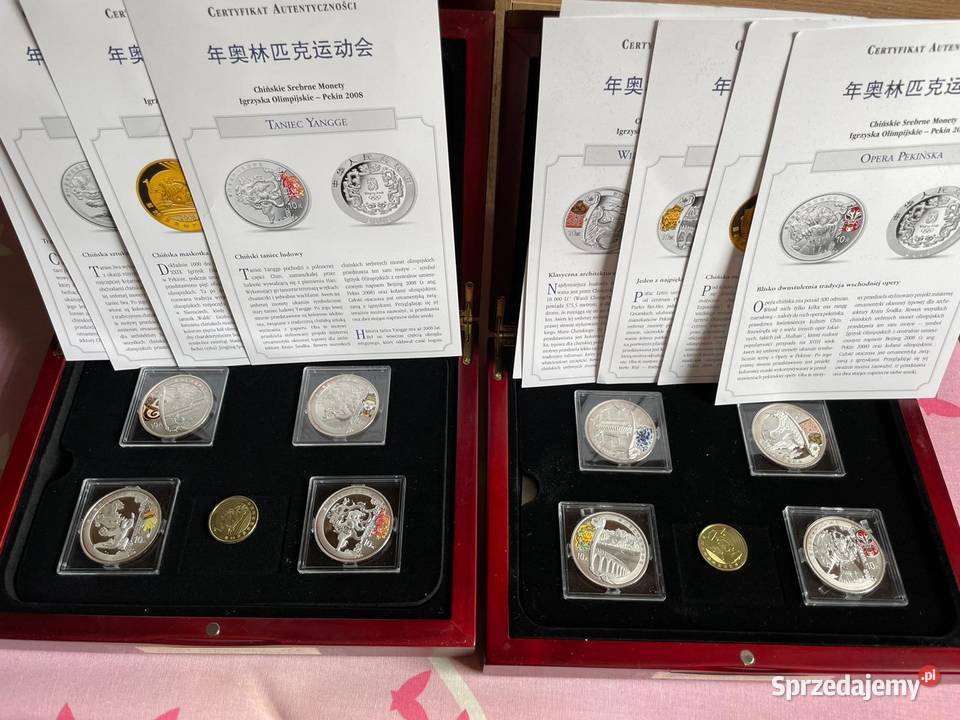 Kolekcja srebrnych monet chińskich - Olimpiada Pekin 2008