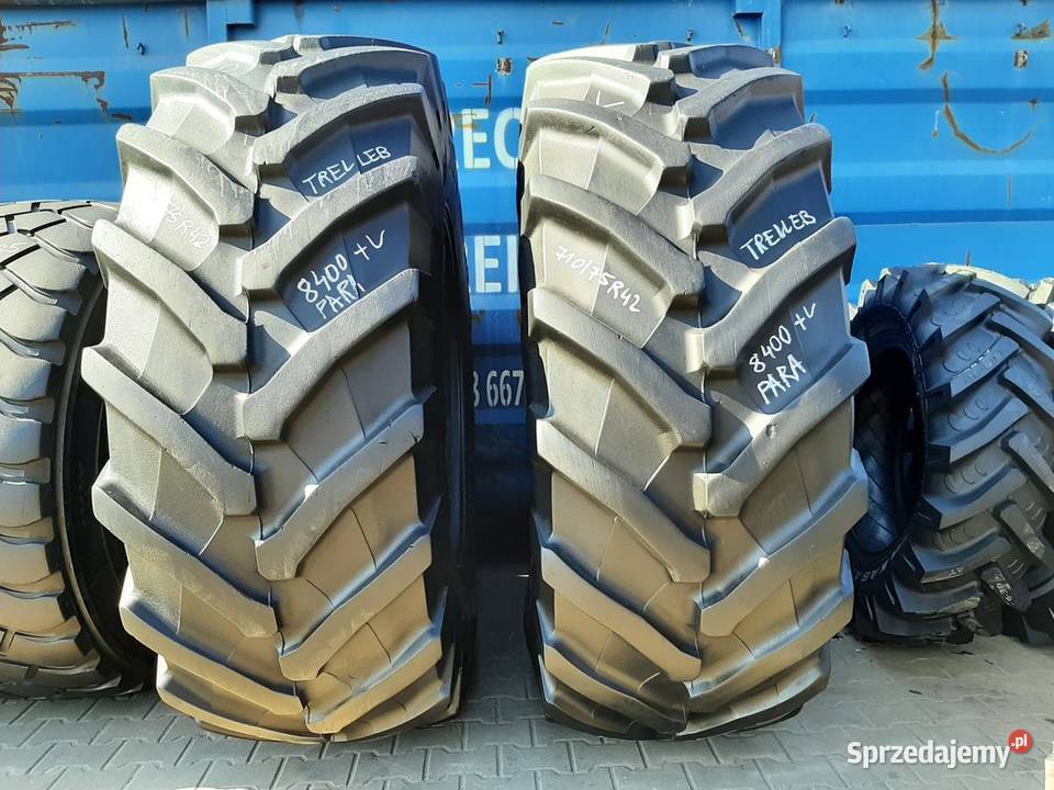 2x Opona używana rolnicza 71075R42 TRELLEBORG Zaścianki sprzedam