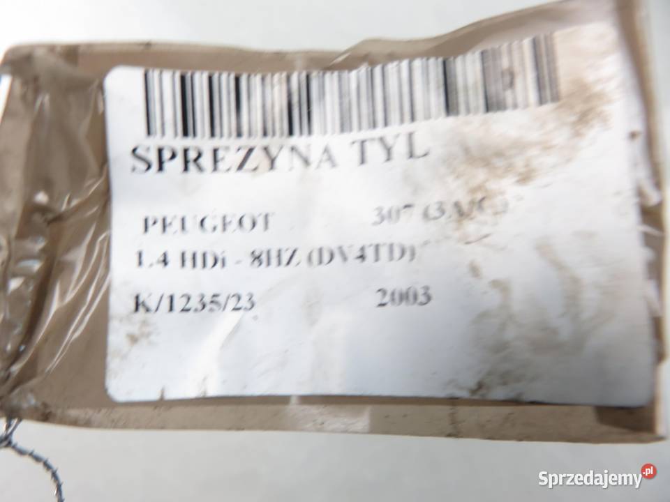 SPRĘŻYNY TYŁ PEUGEOT 307 HB Sprężyny zawieszenia