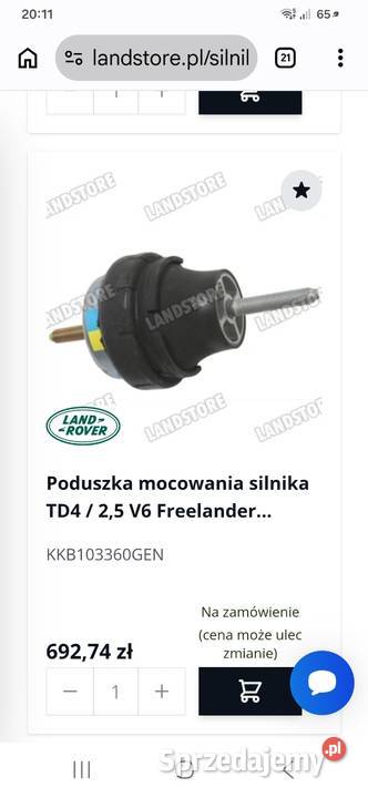Sprzedam poduszke zawieszenia silnika Rok produkcji 2003 Elbląg