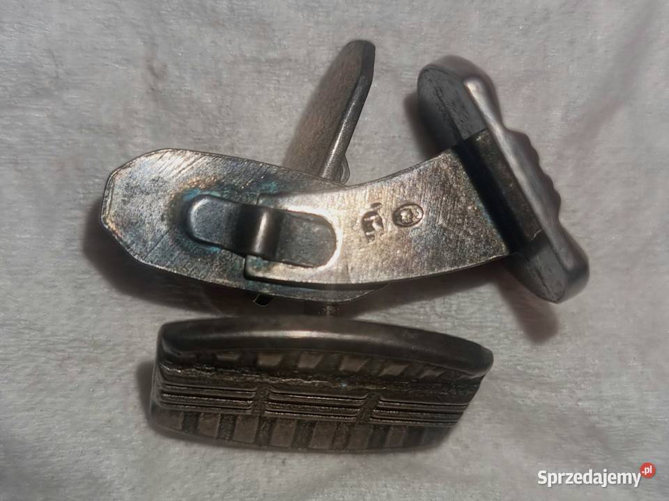 Srebrne spinki do mankietów vintage PRL Warszawa