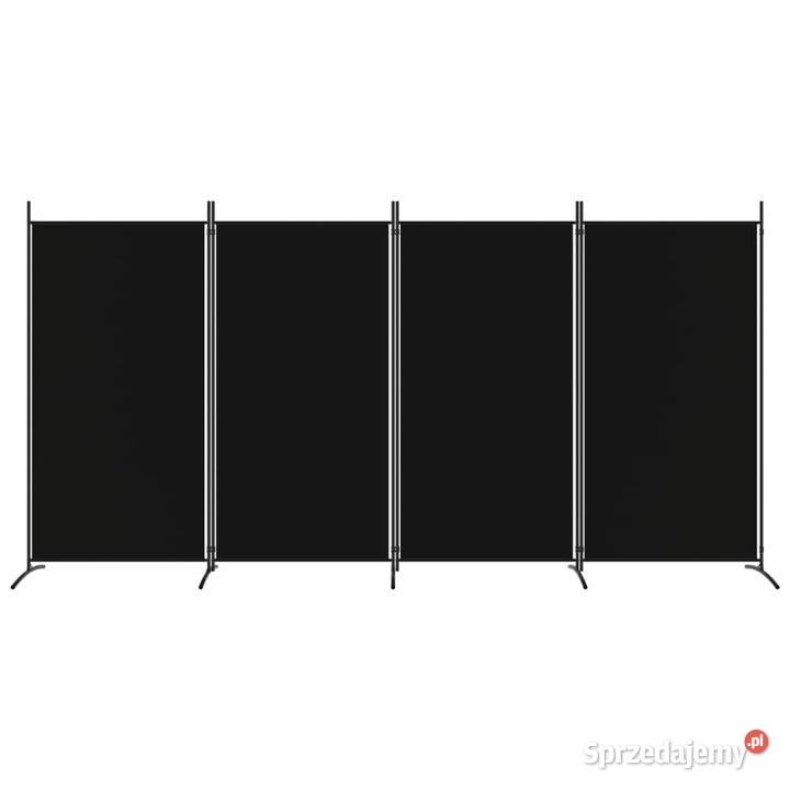 vidaXL Parawan 4panelowy czarny 346x180 tkanina Dom i Ogród Warszawa