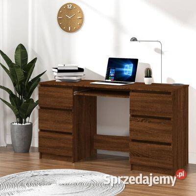 vidaXL Biurko brązowy dąb 140x50x77 materiał mazowieckie