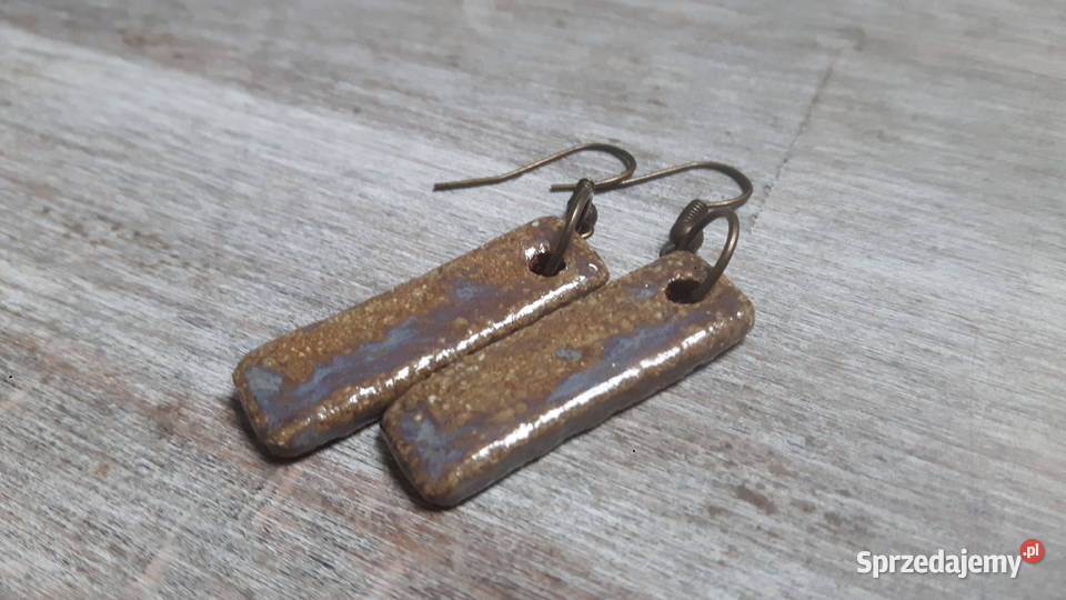 Kolczyki ceramiczne ręcznie wykonane Rękodzieło sprzedam