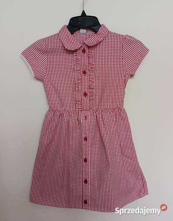 Sukienka szkolna w kratkę czerwoną 5 lat dziewczynka Gdynia sprzedam