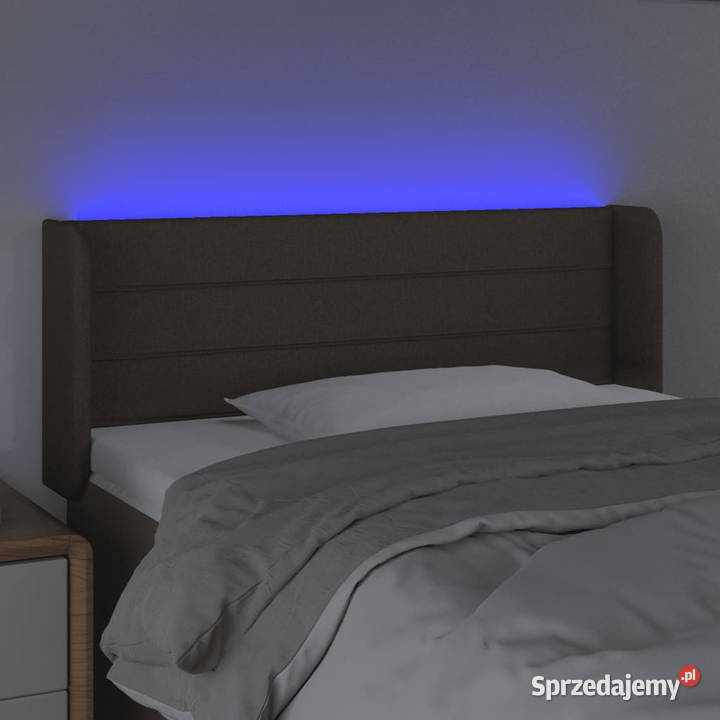 Zagłówek do łóżka z LED taupe 93x16x7888 tkanina Warszawa