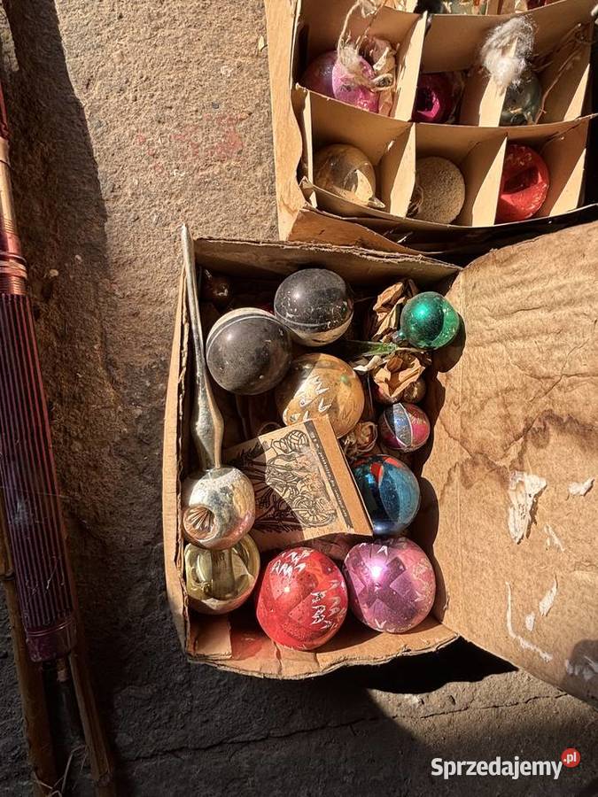 bombki choinkowe z czasow PRL ozdoby szklane Kosianka-Boruty