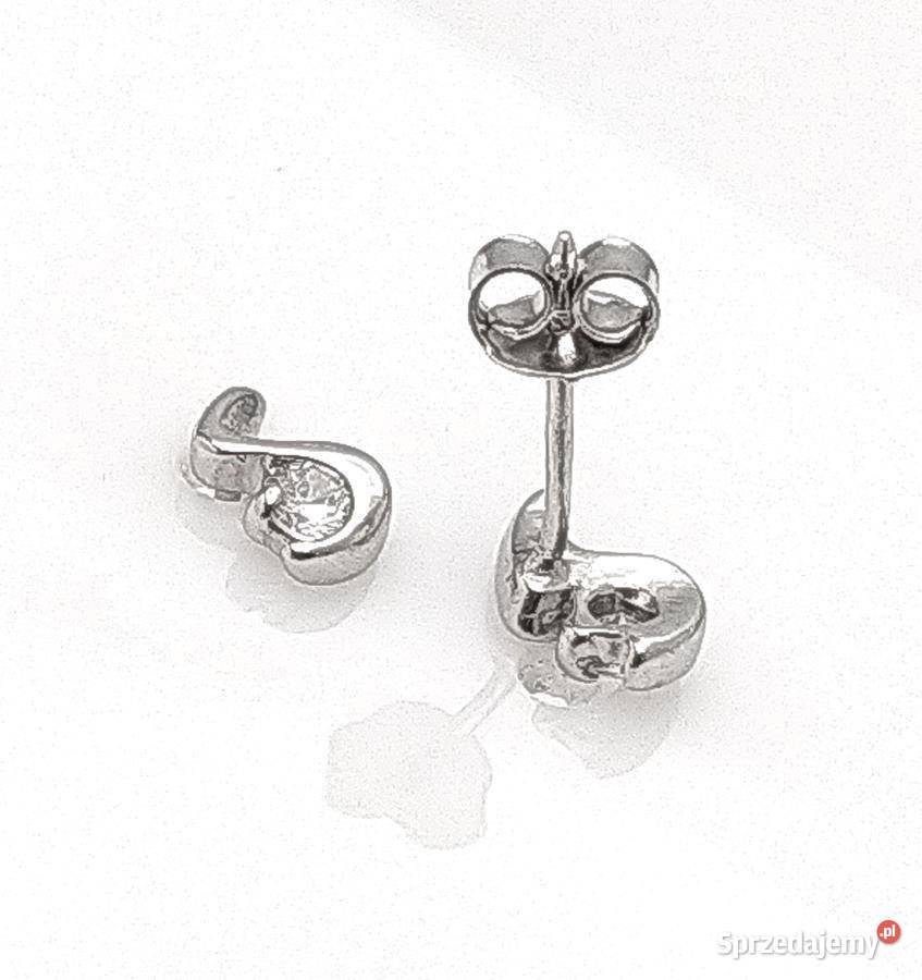 Srebrne kolczyki cyrkonie na sztyftach OS57 NOWE