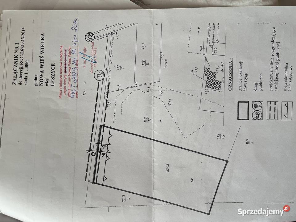 Działka budowlana Leszyce Nowa Wieś Wielka 6792 Bydgoszcz sprzedam