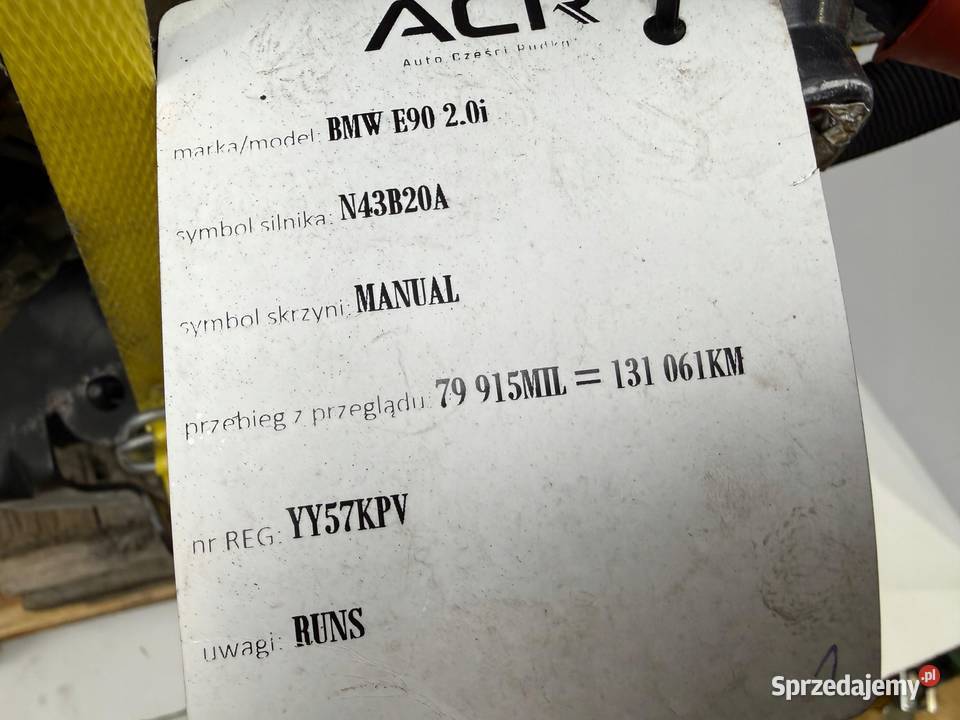 SILNIK N43B20 N43B20A BMW E81 E87 E60 E61 E90 lubelskie Rudka sprzedam