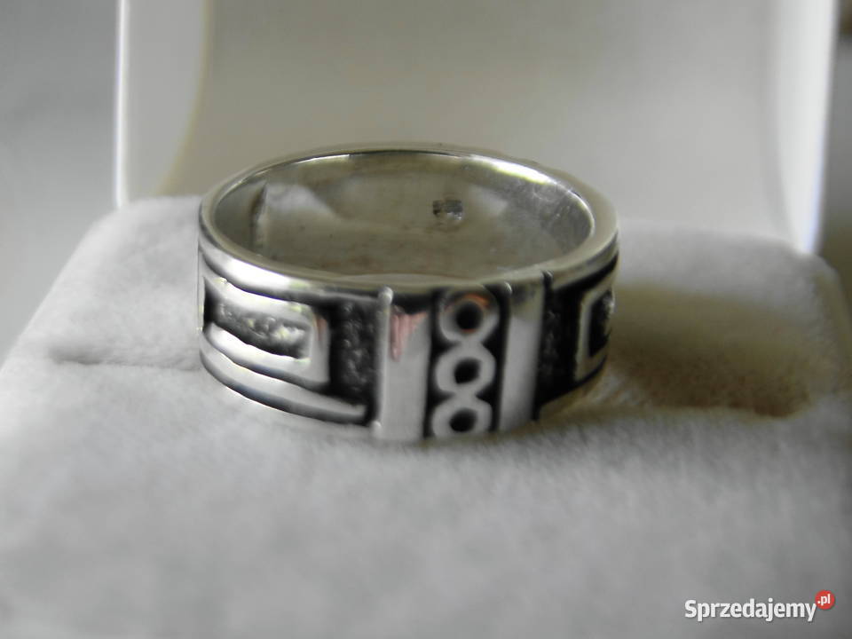 Nietuzinkowy stary pierścionekobrączka srebro Warszawa