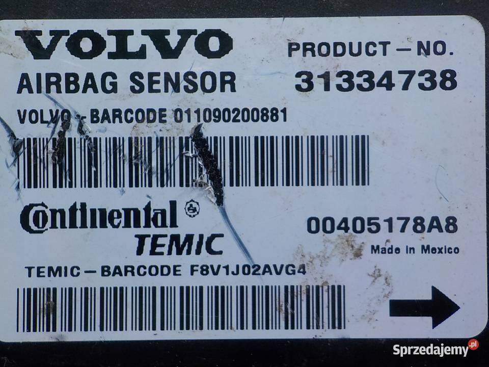 VOLVO C30 LIFT 20D 12r 3D modul sensor AIRBAG Suków