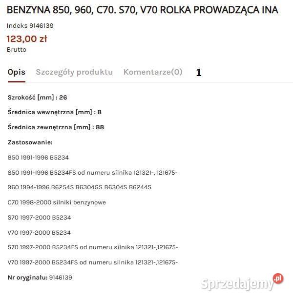 Volvo 960 b6304s Rozrząd pompa wody rolka Ruda Śląska sprzedam