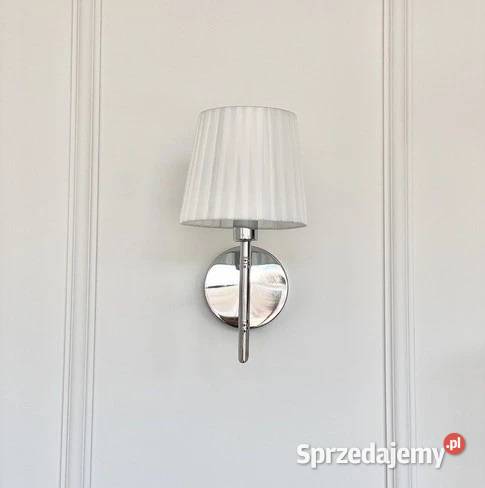 Kinkiet glamour srebrny lampa ścienna do salonu