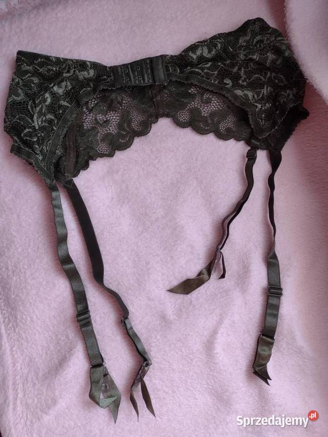 36S HMZielony koronkowy pas do pończoch z H&M Kraków