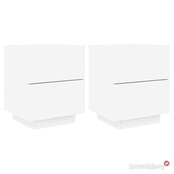 Szafki nocne z LED 2 białe materiał Nocne Warszawa sprzedam